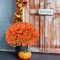 Artificial Fall Flowers for Decoration – Fall Mums with Orange-Green Leaves, UV Resistant Daisy Eucalyptus for Garden, Patio, Porch, and Home Decor (12 Pieces)